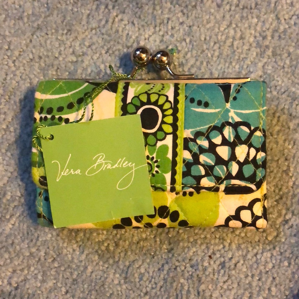 Vera Bradley Small Kisslock Wallet (in Lime’s Up)